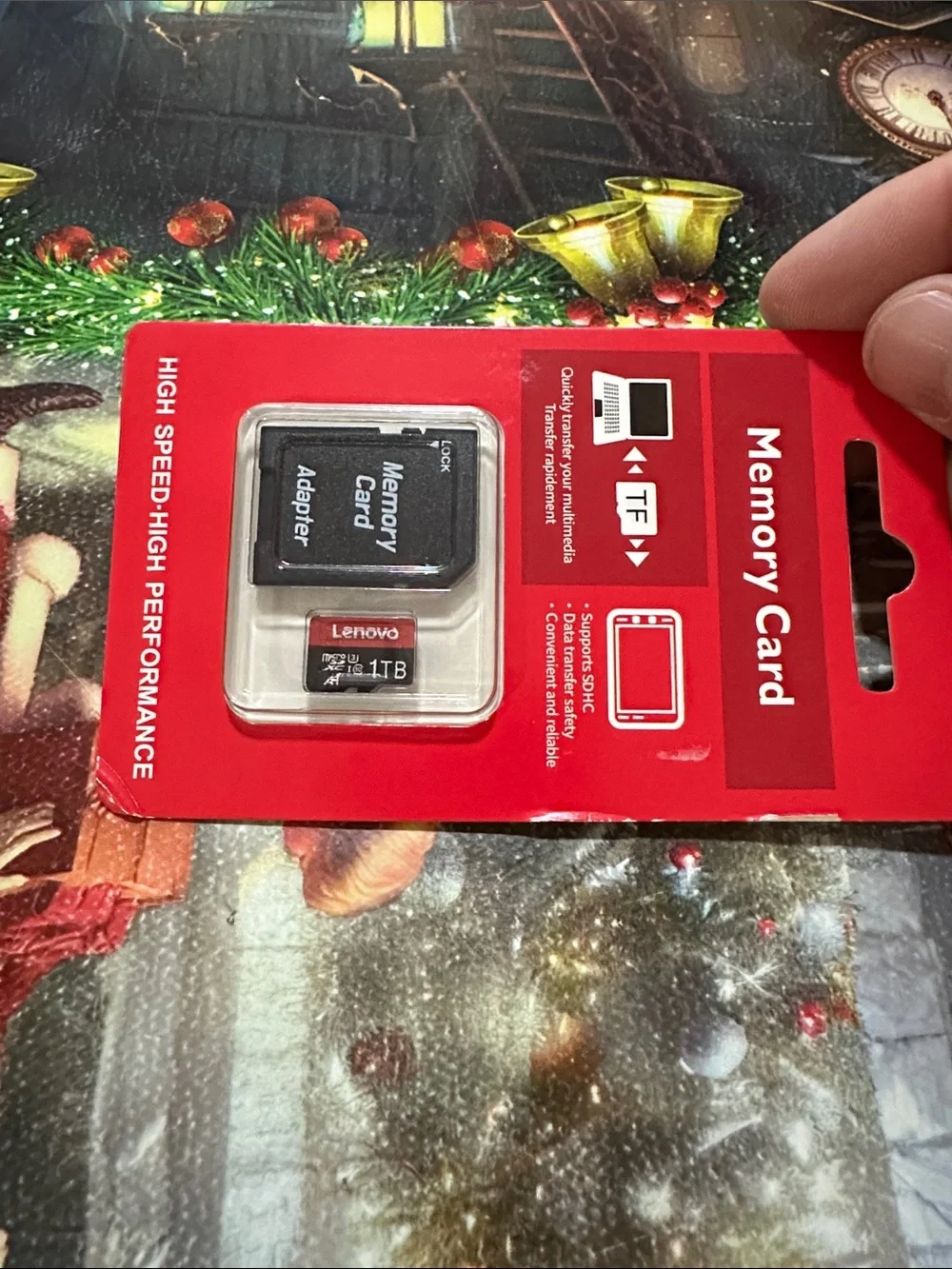 Lenovo Red and Black 1TB microSD Card with Adapter